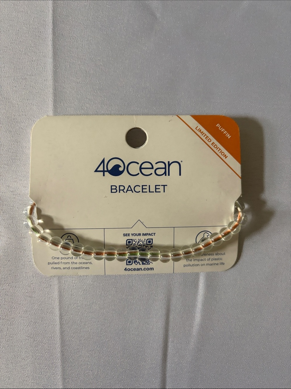 4Ocean Bracelet. Puffin. Limited edition. NWT